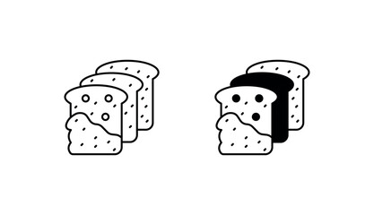 Rotten bread icon design with white background stock illustration