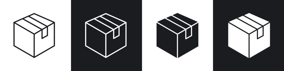 Box linear icon set for app, and web design.