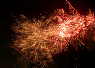 Lights in the sky, salute, long exposure