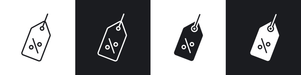 Discount tag linear icon set for app, and web design.