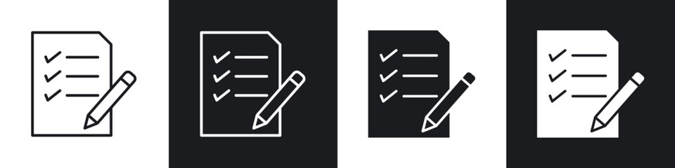 Exam linear icon set for app, and web design.