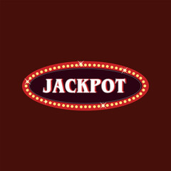 Obraz premium Shining retro sign Jackpot banner. Vintage style banner. Vector stock illustration.