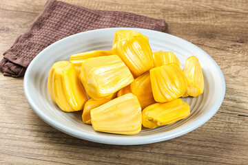 Raw ripe yellow jackfruit segment