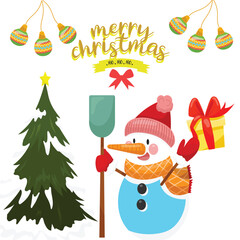 Happy merry christmas vector