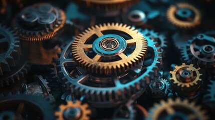 Intricate Clockwork Gears - A Mechanical Engineering Masterpiece