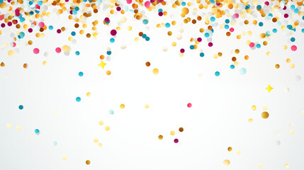 festive background Abstract confetti pattern on a white background with a place for text