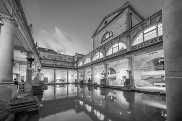 Obraz premium Historical roman bathes in Bath city, England