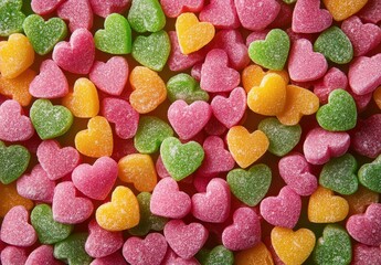 Colorful Heart-Shaped Candy: A Vibrant Collection of Sugary Treats in Various Bright Colors for Sweet Celebrations and Festive Occasions