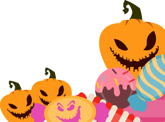 Halloween Candy With Pumpkin Corners