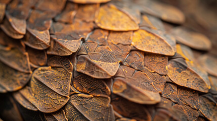 Close-up of the detailed texture of the wood snake skin