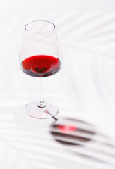A glass of red wine