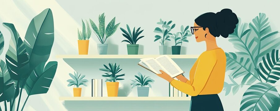 A teacher explaining the parts of a plant, using real plants as examples