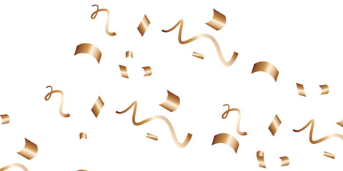 Luxury vector Golden confetti isolated on white background. Scatter gradient with gold confetti on dark backdrop. Glamour falling glitter. New year wallpaper .brochure template. Cover texture design.	
