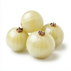 Fototapeta premium Culinary delight close-up photography of fresh white onions from local farm in natural setting