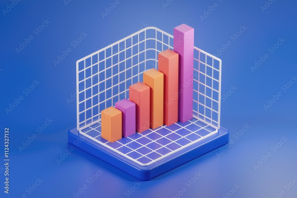 Poster ascending bar graph showcasing positive growth and progress over time.