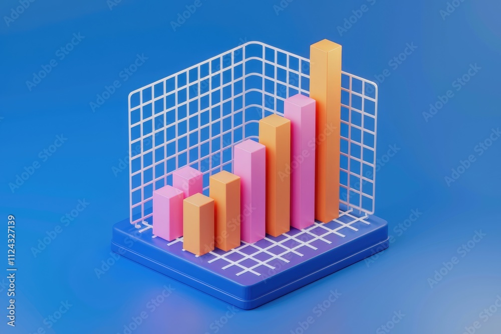 Aufkleber An upward trending bar graph showcases increasing growth or progress over time.