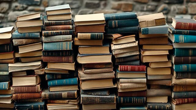 stack of old books 