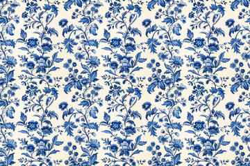 Blue and white chinoiserie pattern
