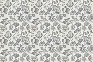 Gray and white chinoiserie pattern