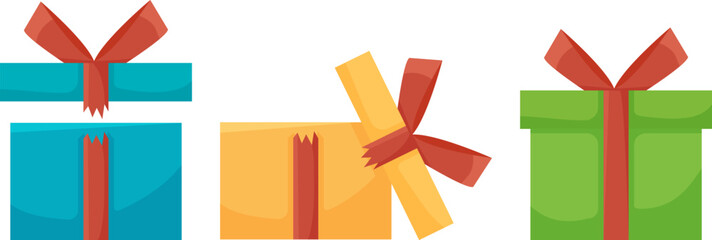 Stack of Christmas Boxes for gifts. Flat design. Vector illustration