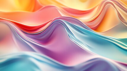 Fototapeta premium Abstract 3D render of flowing, colorful, liquid.