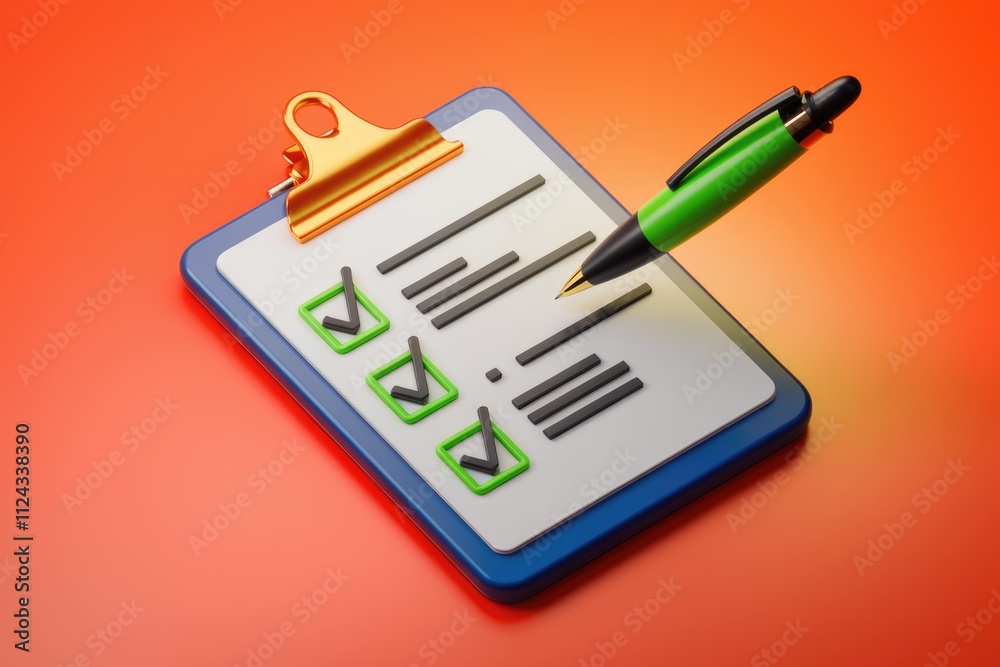 Poster A clipboard with a checklist and a pen, signifying task management and completion.