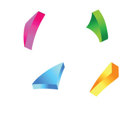 colorful set of arrows and shape 3D Gradient