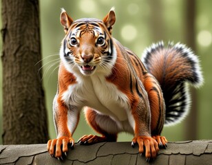 Hybrid animal between tiger and squirrel.