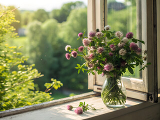 flowers in the window