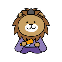 Obraz premium ライオンの雛人形の五人囃子（謡）