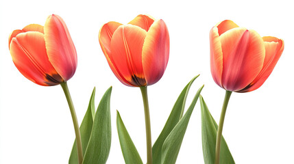 Naklejka premium watercolor painting of tulip flower. tulip flower on white background