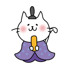 白い猫のお雛様のお殿様