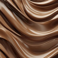 Mocha Mousse. Abstract flowing chocolate texture with glossy waves. Concept: Sweetness, Indulgence, Smoothness, Design.