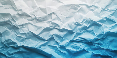 Obraz premium Textured Crumpled Paper Background in Soft Blue Gradients for Elegant Design Projects and Creative Uses in Visual Media and Artworks