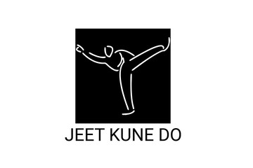 jeet kune do sport vector line icon. sportsman, fighting stance. sport pictogram illustration.