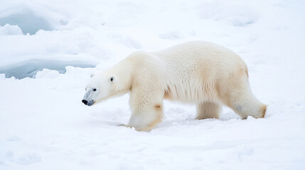 Fototapeta premium white polar bear. polar bear on the ice