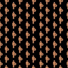 Employee wages icon seamless pattern isolated on black background