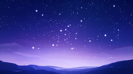  A starry night sky over a tranquil desert landscape