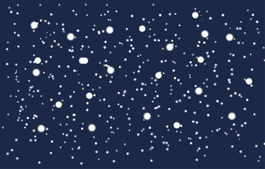 Snowfall background,dense falling snow on dark blue background,winter concept