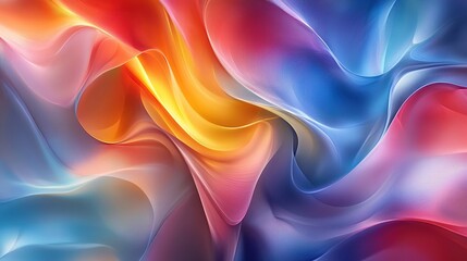 Obraz premium Abstract colorful swirling waves, vibrant red, blue, and orange hues.