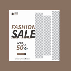Fashion sale social media post and web banner template