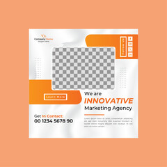 Digital business marketing banner for social media post template