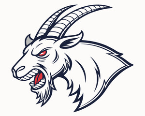 Silhouette of angry sheep face. Silhouette of angry sheep face. Goat Esport mascot logo.