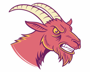 Silhouette of angry sheep face. Silhouette of angry sheep face. Goat Esport mascot logo.