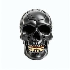 Fototapeta premium Skull made of clay. Isolated on white background. Front view, Digital illustration.
