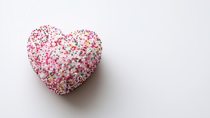Colorful Heart-Shaped Cake with Sprinkles