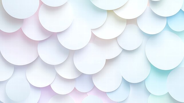 A delightful polka dot design in muted pastel colors, designed to evoke a sense of fun and sophistication simultaneously. The pattern features dots overlapping in varied sizes, creating depth while