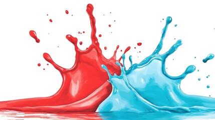 A colorful watercolor splash design featuring bold reds and soothing aqua hues, capturing the essence of positivity and creativity. This professionally composed image provides a perfect backdrop for