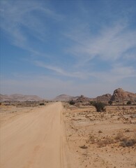 street into desert of Africa