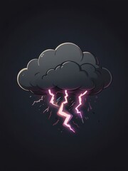 Stormy Cloud Cartoon Illustration flat background